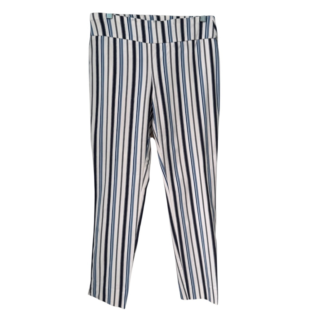 COOPER & ELLA | Blue & White Striped Ankle Pants Sz 8